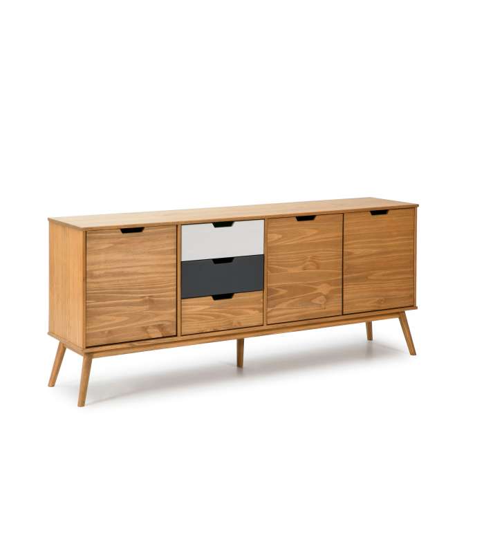 MKRIC Aparadores CUSCO SIDEBOARD 3P3C CERA/CINZA T-WHITE