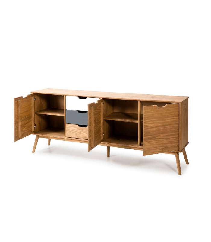 MKRIC Aparadores CUSCO SIDEBOARD 3P3C CERA/CINZA T-WHITE