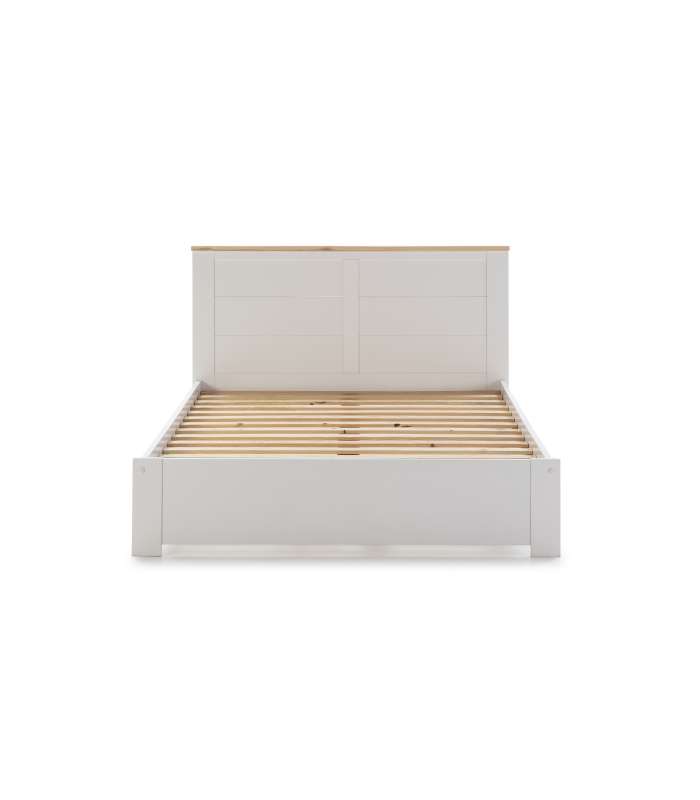 Cama para dormitorio matrimonio Akira acabado blanco, Largo: