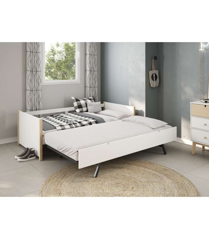 CAMA NIDO 0.90 KIARA 90X190 BLANCO/NATURAL C/SOMIE