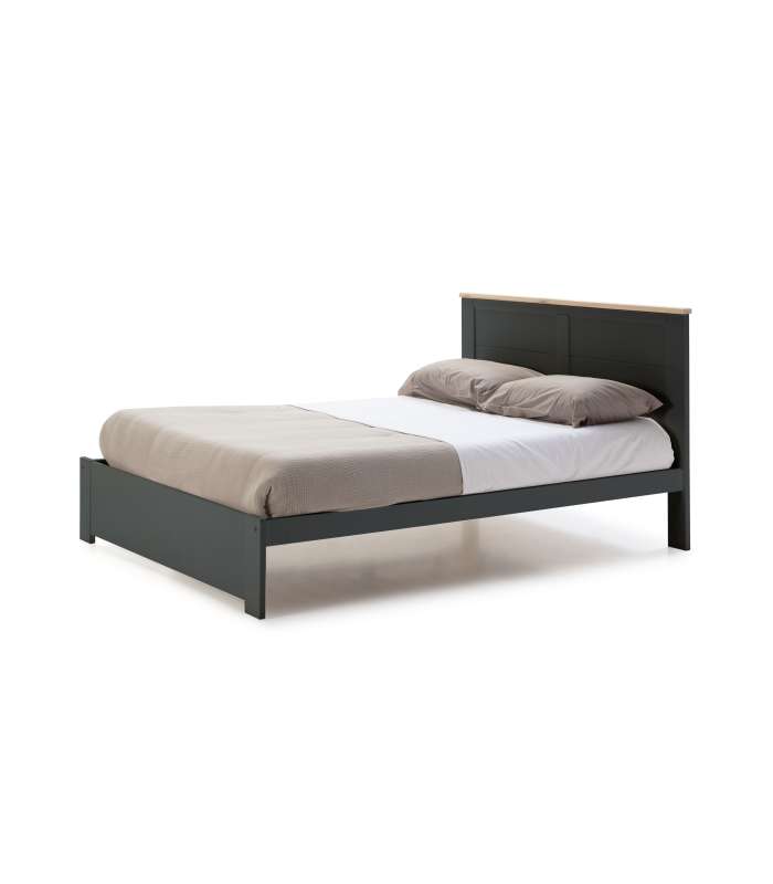 Cama para dormitorio matrimonio Akira acabado gris antracita