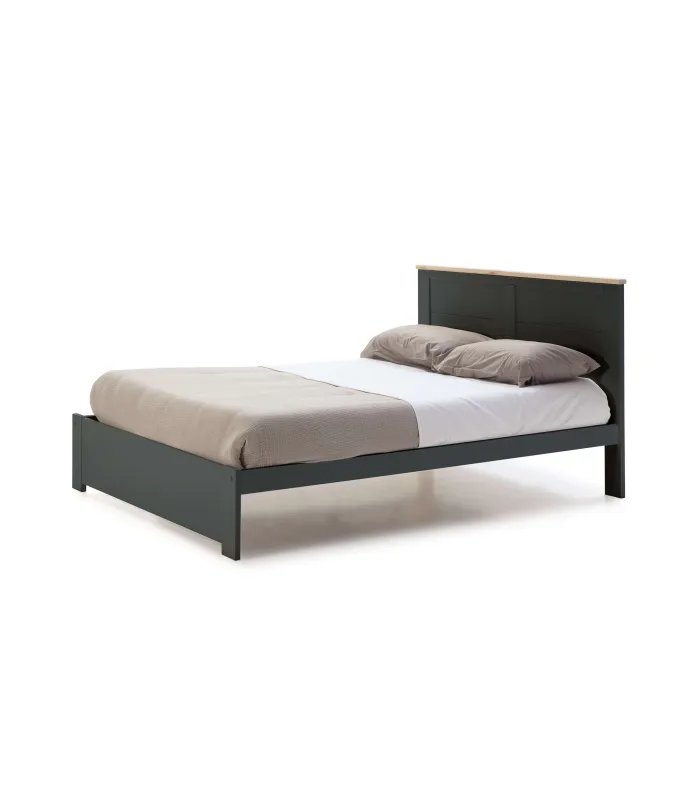 Cama matrimonial Anika en gris antracita, diseño moderno
