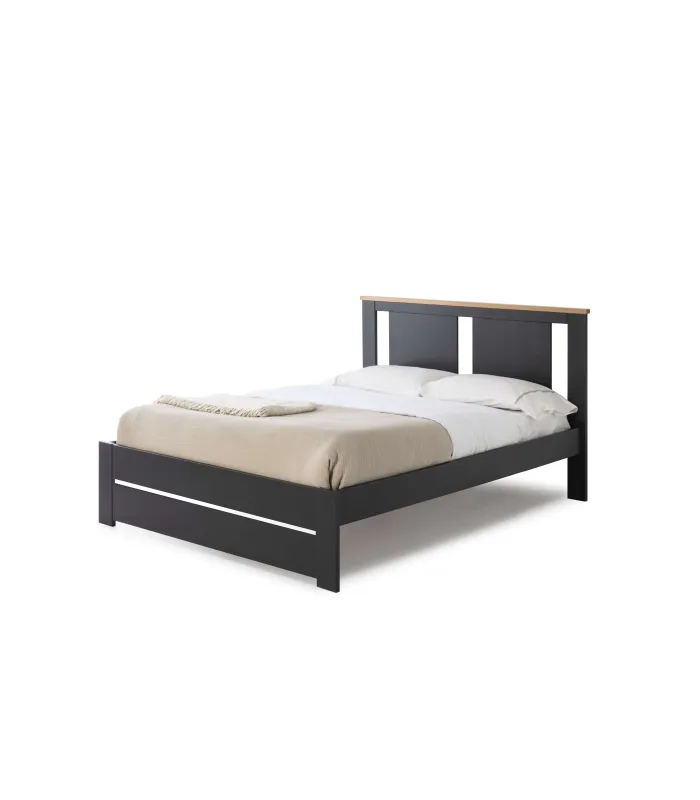 Cama Elara matrimonial gris antracita elegante