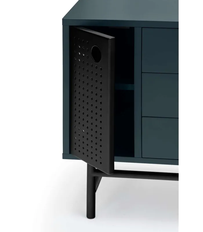Mesita de noche modelo Punto, 1 puerta, 3 cajones