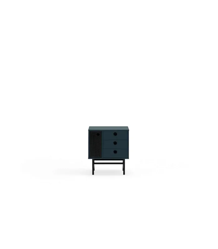 Mesita de noche modelo Punto, 1 puerta, 3 cajones