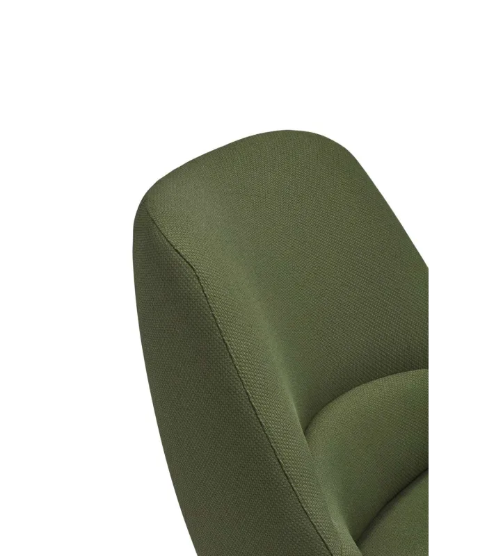 Butaca modelo Dins en tela verde oscuro, medidas 77x83x90