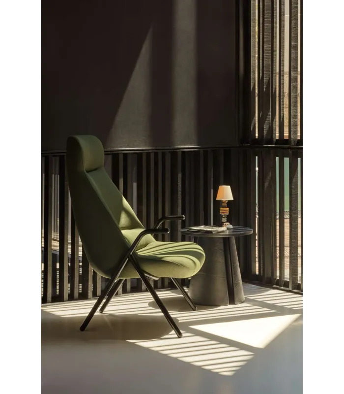 Butaca Dins-Alta verde oscuro, elegante y moderna