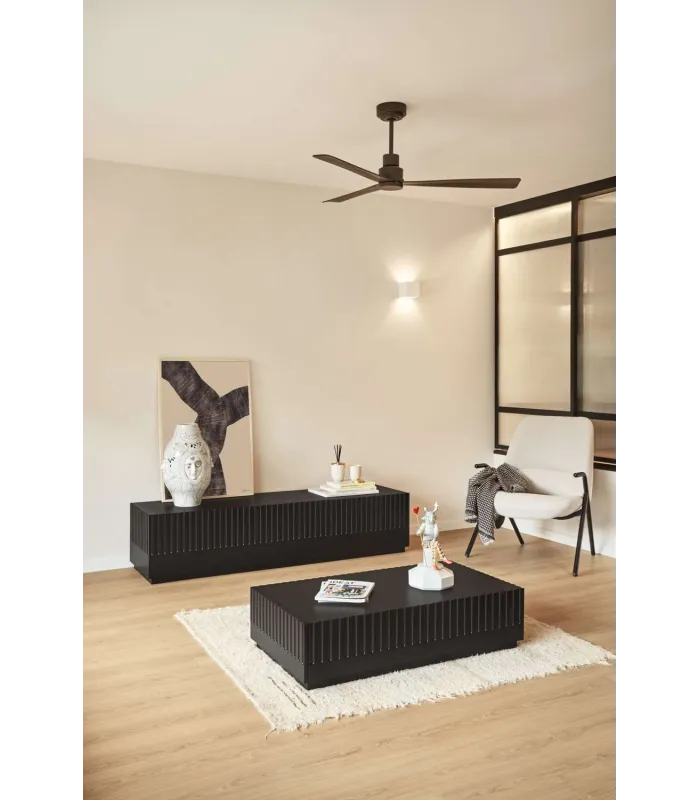 Mesa de centro Doric 2 cajones, acabado negro