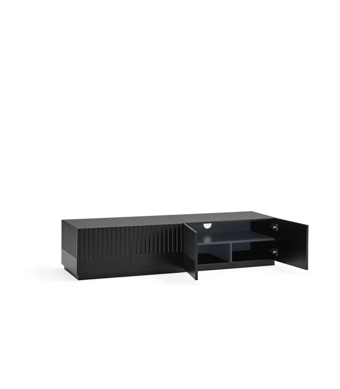 Mueble TV Doric negro, 4 puertas y 2 cajones