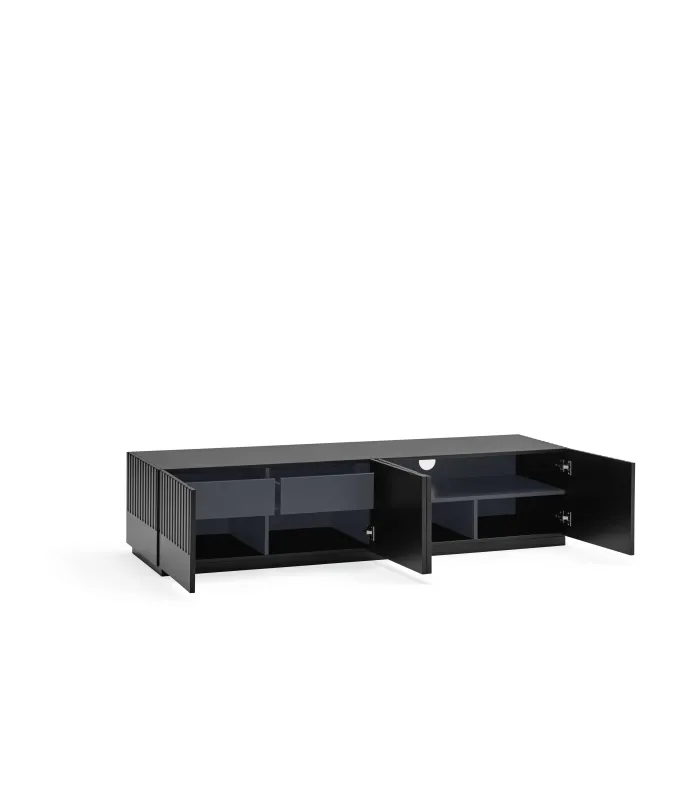 Mueble TV Doric negro, 4 puertas y 2 cajones
