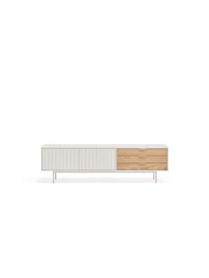 Mueble TV Sierra blanco/roble, 2 puertas, 3 cajones