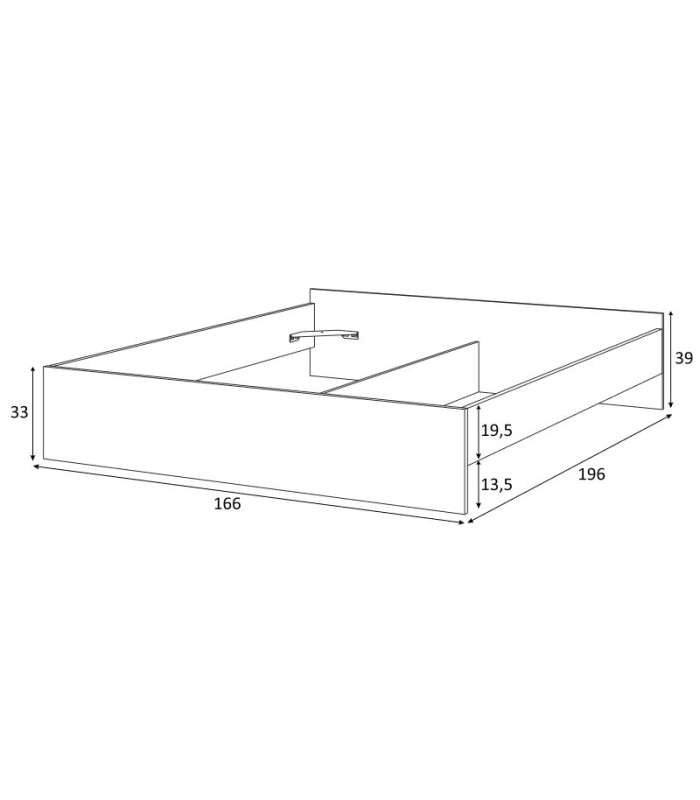 copy of Kendra bed for 150x190 mattresses with 4 drawers at the