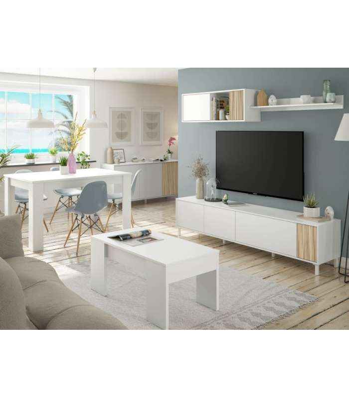 copy of Mueble TV modelo Nabur en roble Canadian y blanco