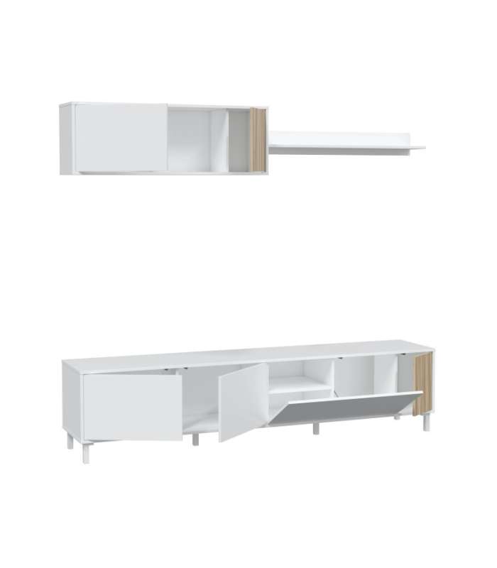 copy of Mueble TV modelo Nabur en roble Canadian y blanco