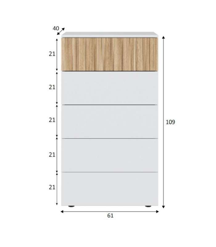 copy of Sinfonier 5 drawers Model Maya Finish in white artic.