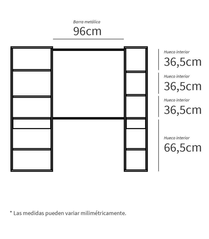 PTARCH Camarins ARMARIO VESTIDOR CLOE 200 CM (ALTO) X 200 CM