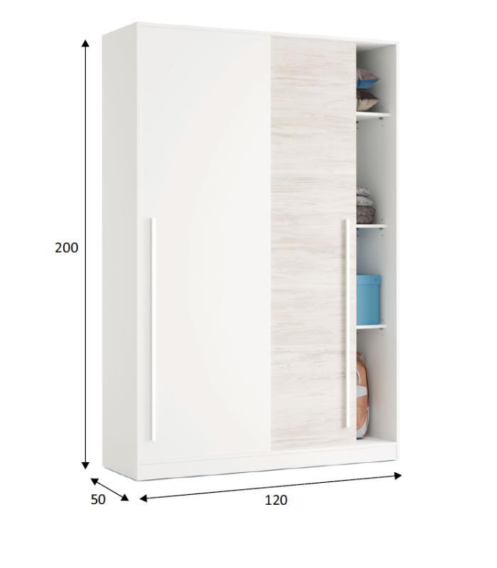 copy of Armoire Alba portes coulissantes finition blanche 200