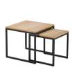 Conjunto de 2 mesas de café Manzanares com acabamento em madeira de carvalho 45 cm(altura)100 cm(largura)50 cm(comprimento)