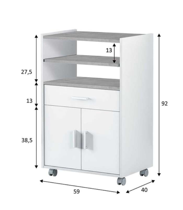 Auxiliary microwave furniture one drawer and two doors