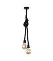 Modelo Pendant 2 luzes Rope preto finish, 120cm (alta) 10cm (largura) 10cm (fundo.