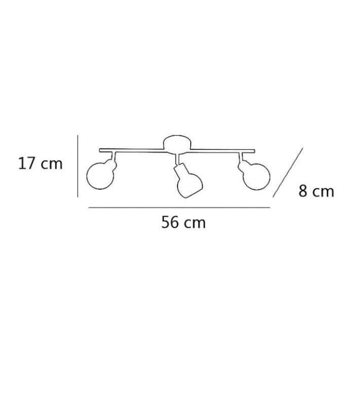 ILAJP Plafones y Focos Plafón 3 luces Vera cuero 17 cm(alto)56