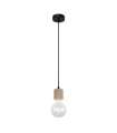 Modelo Pendant LUGO preto / natural finish, 14cm (alta) 8cm (largura) 8cm (back)