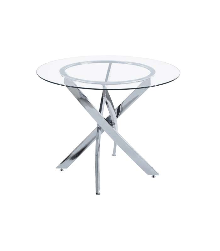 Fixed table Geneva for living room or kitchen of round glass.