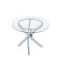 Fixed table Geneva for living room or kitchen of round glass.