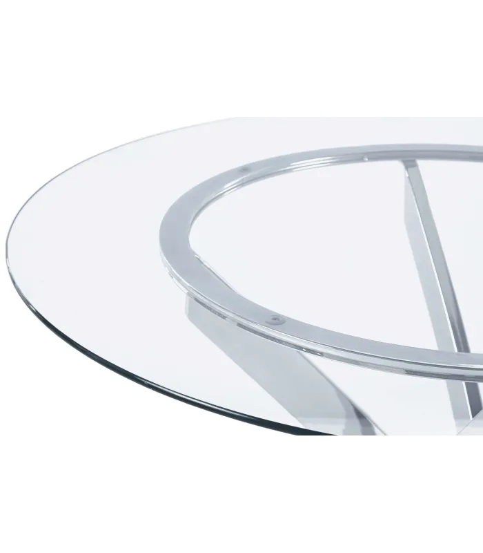Mesa redonda Thunder de cristal 75x100 cm