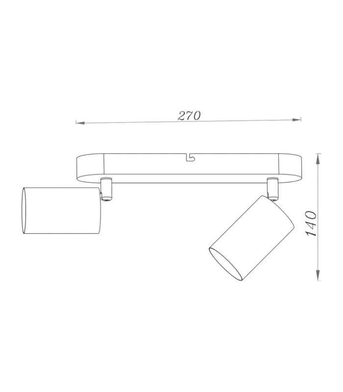 copy of REGLETA 2L TENOR MARRON 2 X E-27