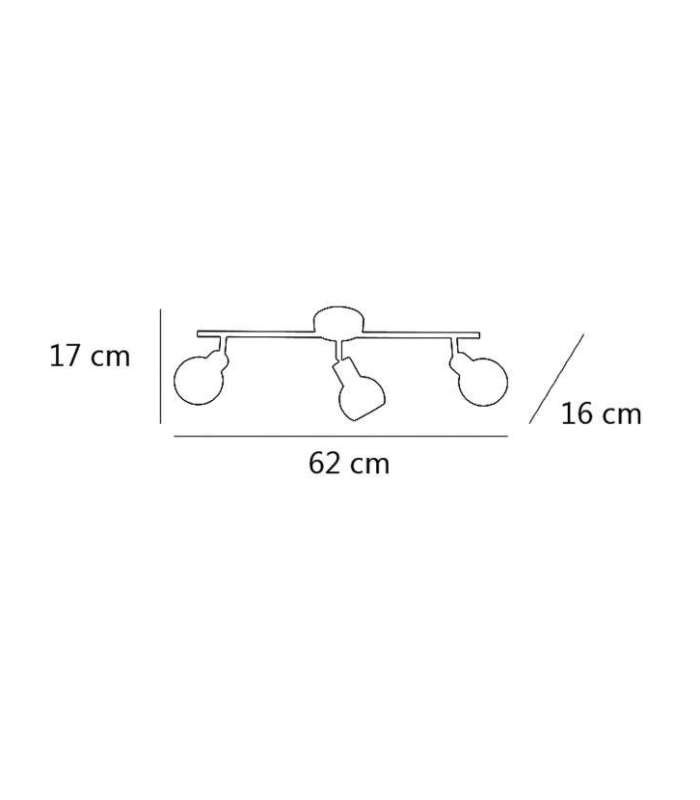 ILAJP Plafones Lâmpada de tecto alongado 3 luzes Acabamento