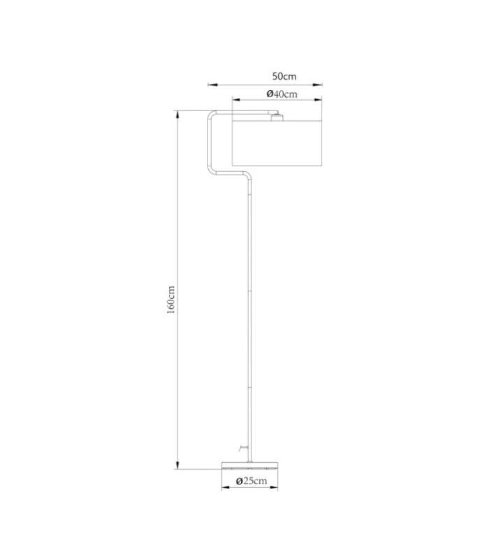 copy of Lámpara de pie modelo Berta acabado negro 165cm(alto)