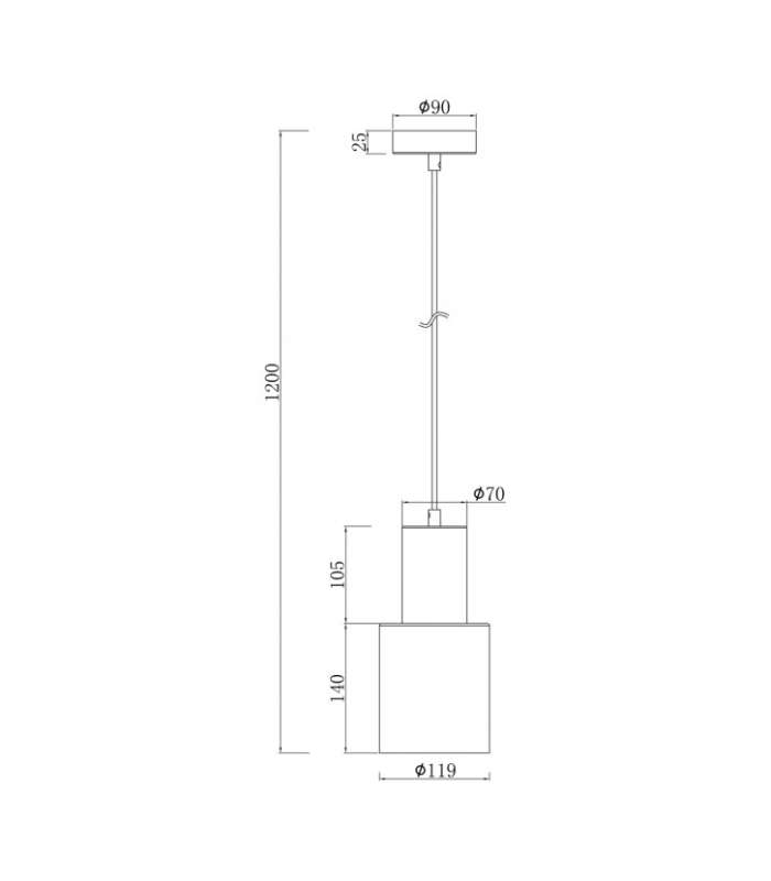 copy of COLGANTE KORFU NEGRO-CUERDA 1 X 60W E-27