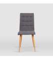 Pack de 4 sillas modelo Nadia tapizadas en textil gris piedra, 43cm(ancho ) 94cm(altura) 59cm(fondo)