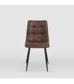Pack de 4 sillas modelo Ivy tapizadas en microfibra chocolate, 51cm(ancho ) 87.5cm(altura) 54cm(fondo)