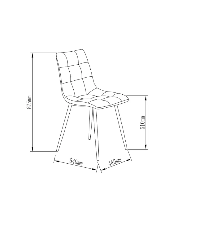 Pack de 4 sillas Ivy tapizadas en microfibra visón