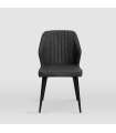 Pack de 4 sillas modelo Triana tapizadas en microfibra gris pizarra, 49cm(ancho ) 84cm(altura) 61cm(fondo)
