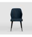 Pack de 4 sillas modelo Triana tapizadas en microfibra azul marengo, 49cm(ancho ) 84cm(altura) 61cm(fondo)