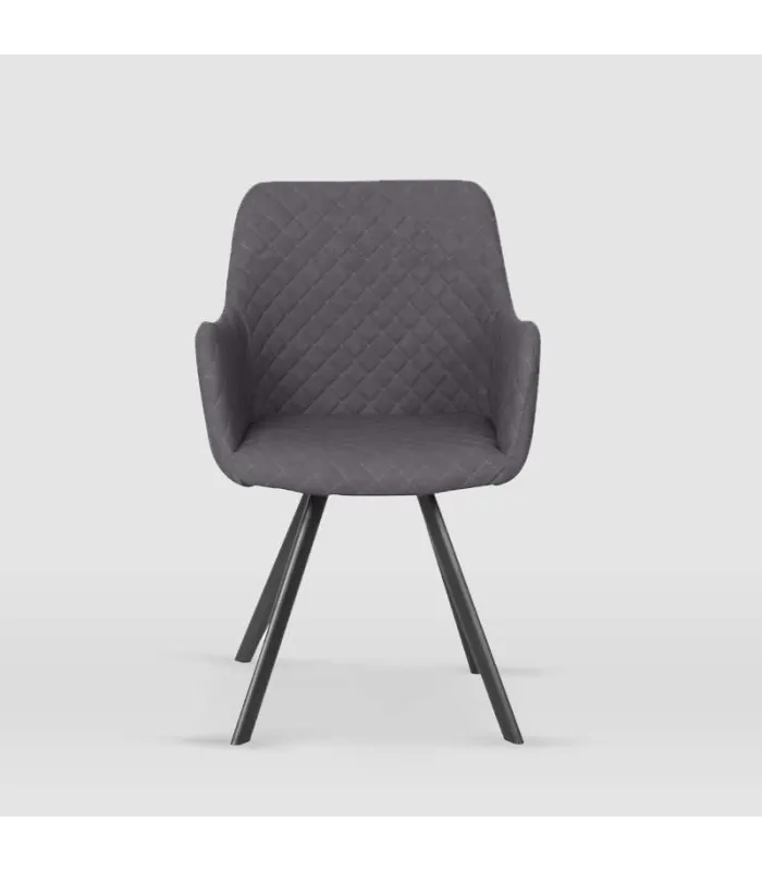 Sillón Bibiana piel sintética cuarzo gris, 58x89x61 cm