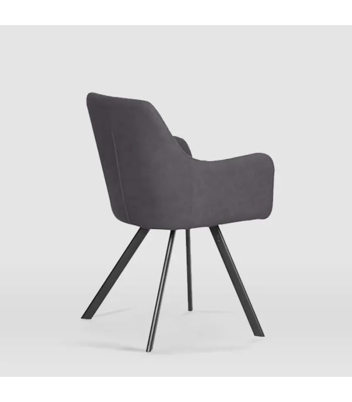 Sillón Bibiana piel sintética cuarzo gris, 58x89x61 cm