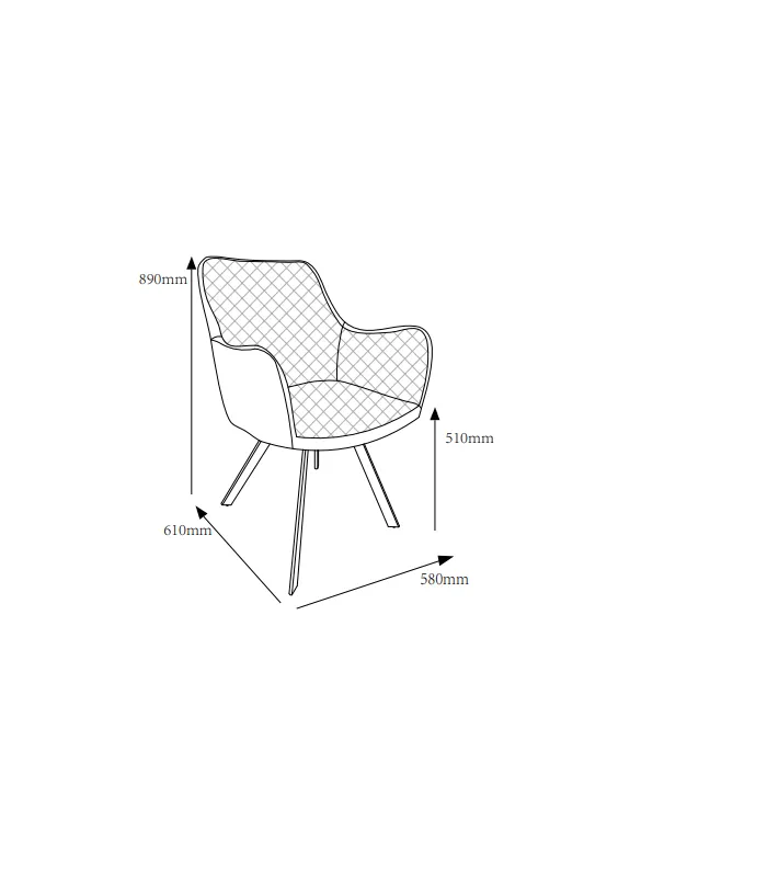 Sillón Bibiana piel sintética cuarzo gris, 58x89x61 cm