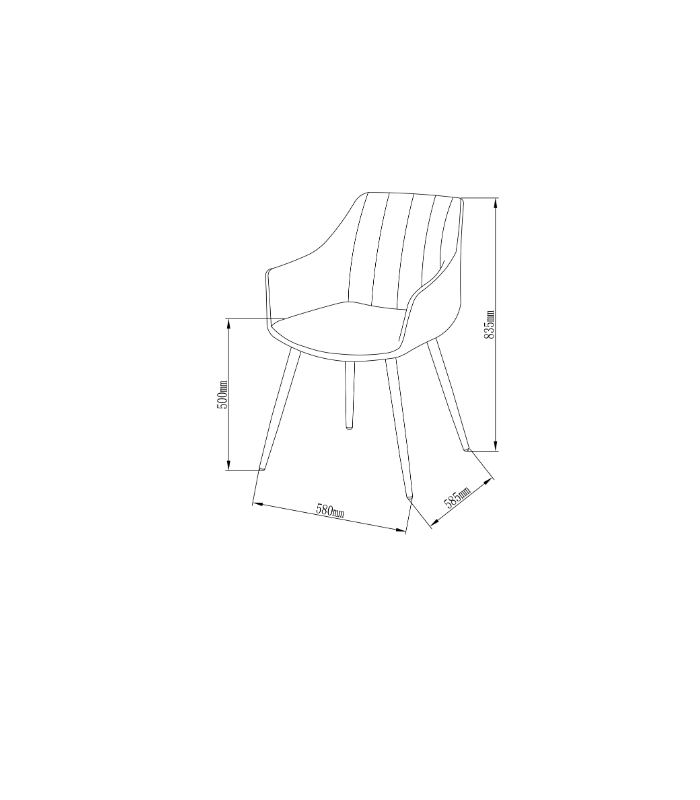 GRUPO DP Sillas de salon Pack de 2 sillones modelo Renata