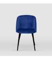 Pack de 2 sillas modelo Keren tapizadas en terciopelo azul indigo, 51.5cm(ancho ) 88.5cm(altura) 56.5cm(fondo)