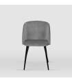 Pack de 2 sillas modelo Keren tapizadas en terciopelo gris piedra, 51.5cm(ancho ) 88.5cm(altura) 56.5cm(fondo)