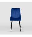 Pack de 4 sillas modelo IRIA tapizadas en terciopelo azul índigo, 44cm(ancho ) 88.5cm(altura) 55cm(fondo)