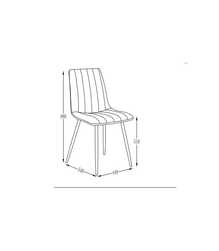 Pacote de 4 cadeiras estofadas em veludo cinza