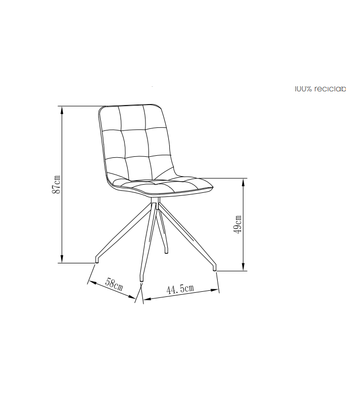 GRUPO DP Sillas de salon Pack de 4 sillas modelo Rosemary