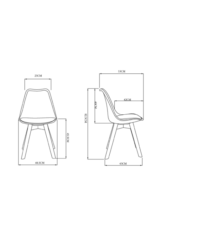 copy of Pack 6 chairs upholstered in various colors Oviedo