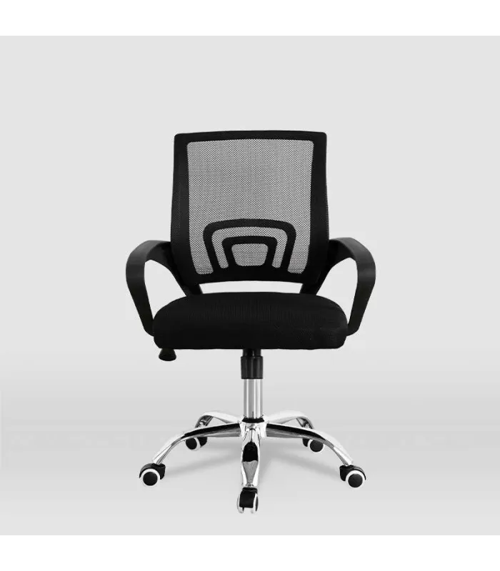 Silla de oficina Martina, tapizada negra, 88/98cm