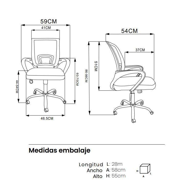 copy of Fauteuil de bureau pivotant avec 5 couleurs au choix 57